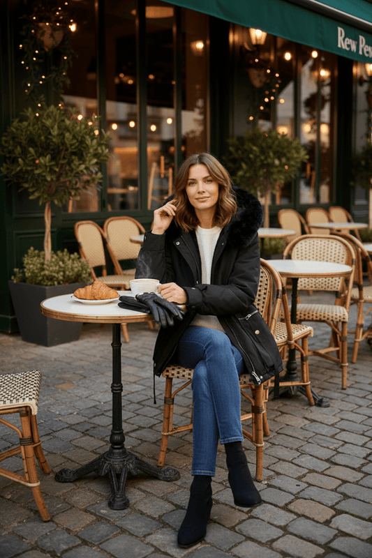 FURORA – Elegant Women’s Puffer Jacket with Cozy Fur Collar for Winter Warmth