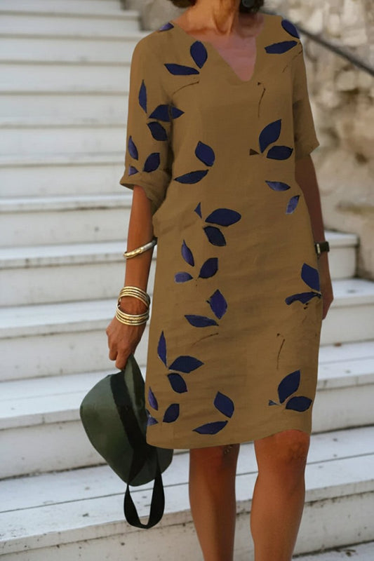 Mavis - Vintage Mini Summer Dress for Women with V-Neck & Short Sleeves 3