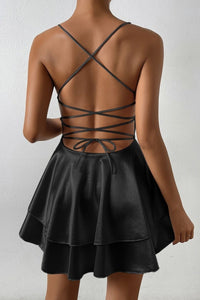 Mia - Feminine Pleated Dress with Backless and Adjustable Tie 12