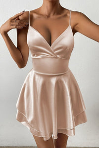 Mia - Feminine Pleated Dress with Backless and Adjustable Tie 13