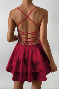 Mia - Feminine Pleated Dress with Backless and Adjustable Tie 6