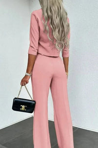 Modern Women's Two Piece Co Ord Set - Cropped Top & Tailored High-Waisted Trousers 7