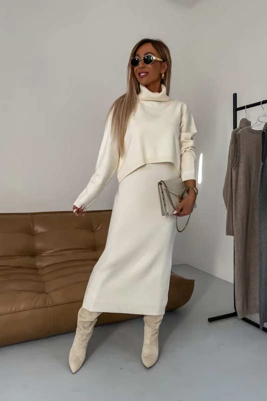 Odette - Women's Maxi Dress Set with Turtleneck for Versatile Style 4