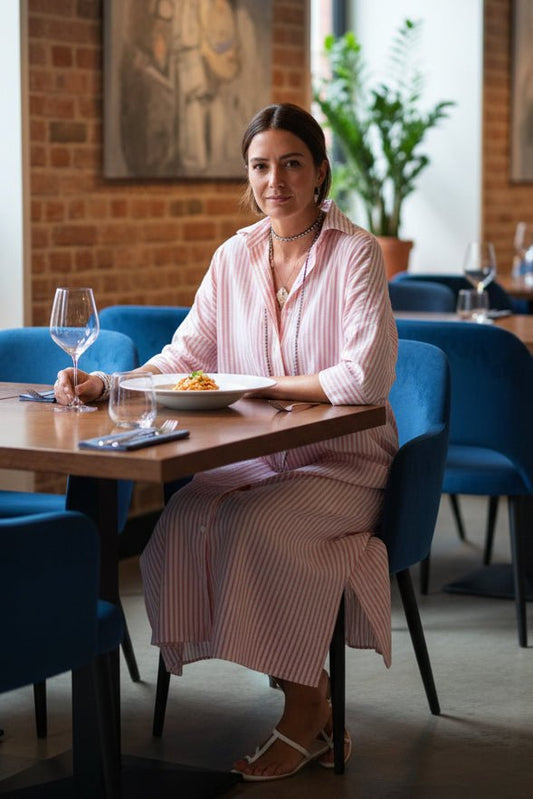 SUMMER - Women Timeless Striped Summer Shirt Dress