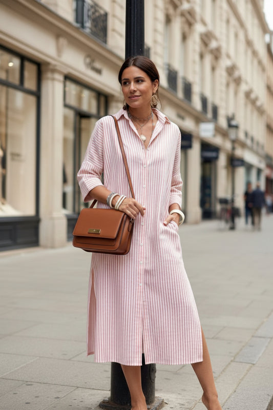 Olivia Women's Striped Summer Dress - Lightweight & Versatile Shirt Dress 1