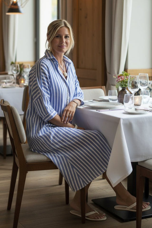 SUMMER - Women Timeless Striped Summer Shirt Dress