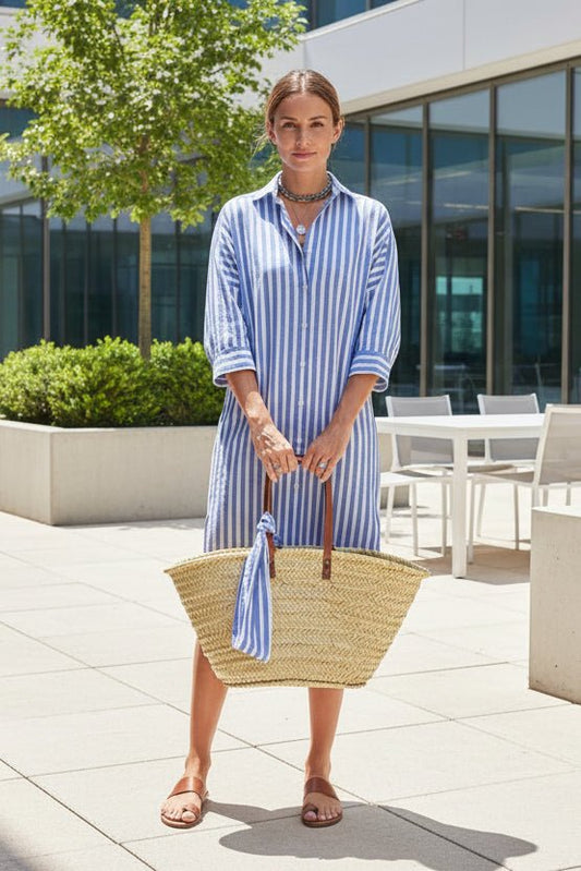 SUMMER - Women Timeless Striped Summer Shirt Dress