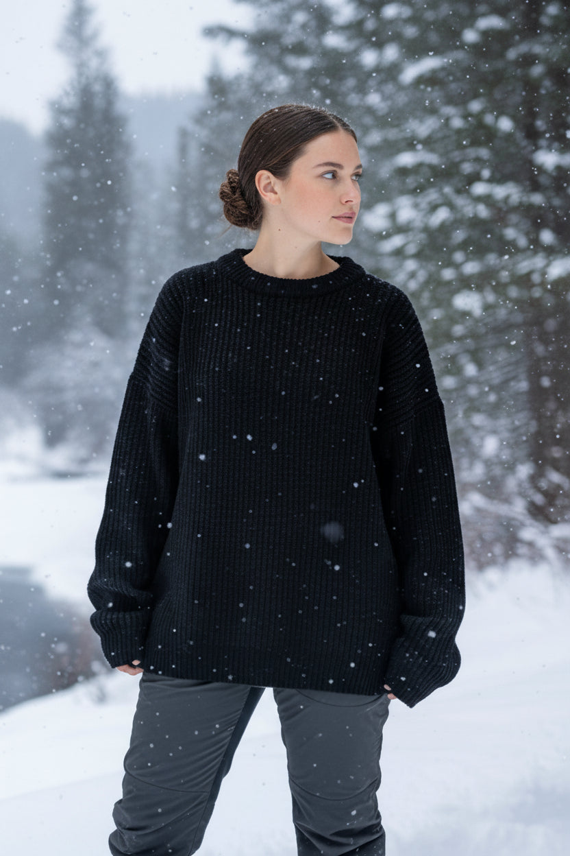 YESHA – Women’s Ribbed Knit Sweater with Relaxed Fit