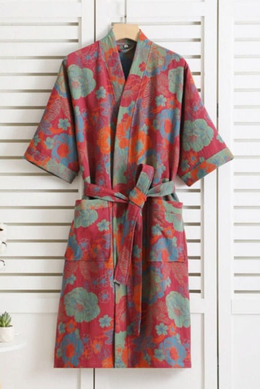 PrintLuxe Robe – Elegant cotton bathrobe with retro prints 4
