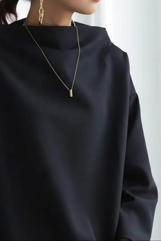 Rachel Women's High-Neck Long Sleeve Top - Soft Fabric, Elegant & Versatile 4