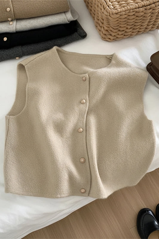 Ruby - Women’s Button-Up Sleeveless Casual Vest for Effortless Style 0