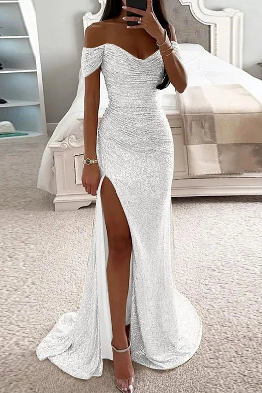 Rosalie – Sparkling Off-Shoulder Dress for Weddings & Parties