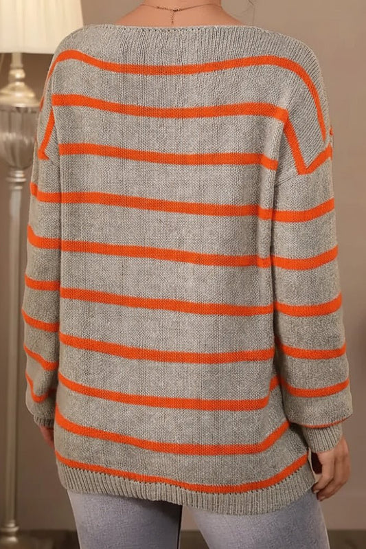 POCKETWAVE – Women’s Oversized Striped Sweater for Relaxed Casual Style