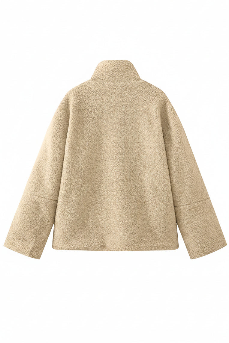 FROSTPILE – Winter Plush Jacket with Stand Collar for Cozy Comfort