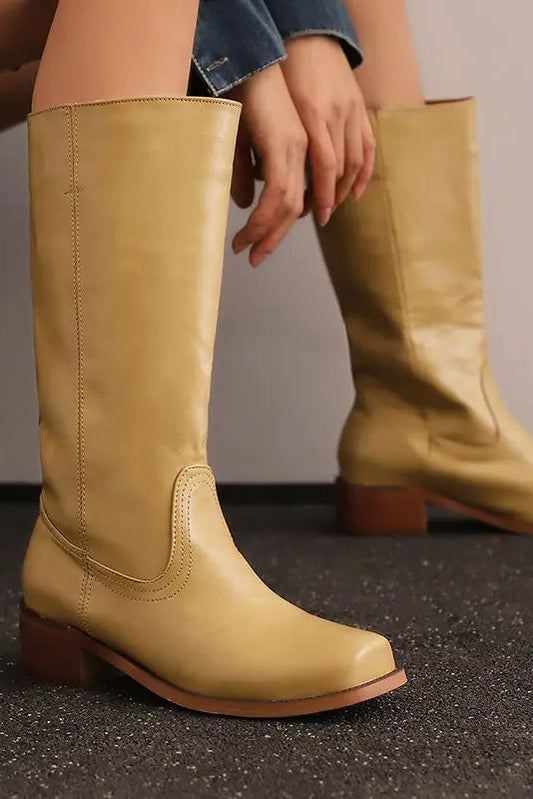 VINTARA – Elegant Heeled Knee-High Leather Boots for Women