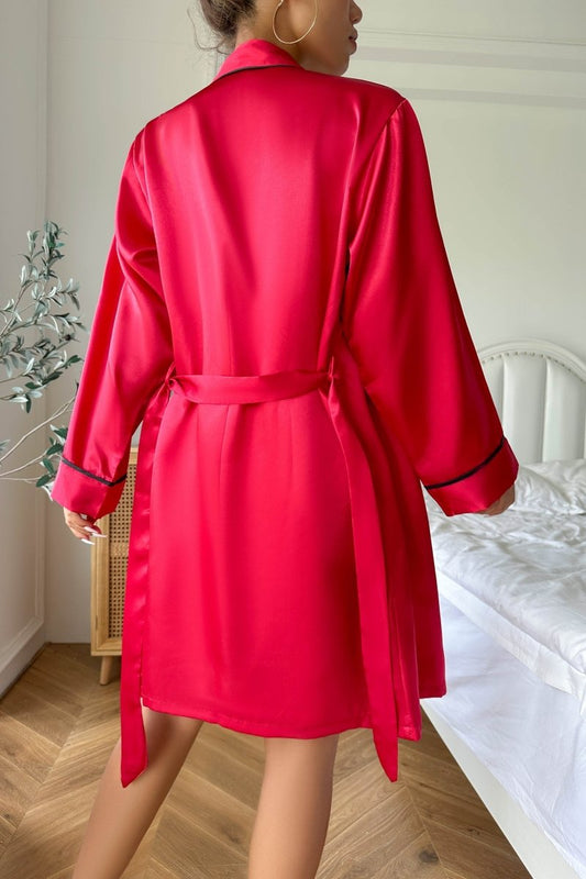 Satin Pajama Set - Women's V-Neck Top & Shorts Loungewear Set for Comfort 3