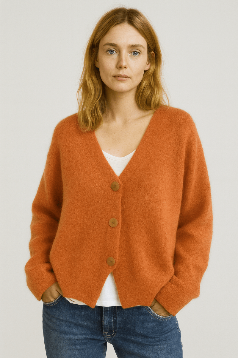 Serelle - Cozy V-Neck Knit Cardigan