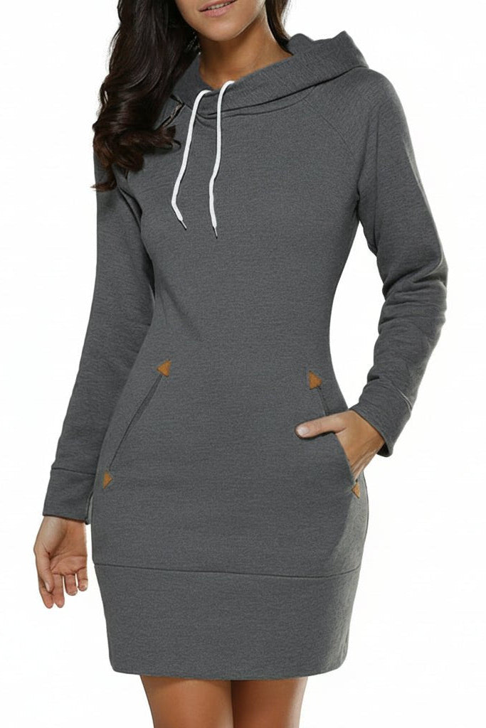 COMFYTRACK – Long Hoodie Dress for Women with Relaxed Sporty Fit