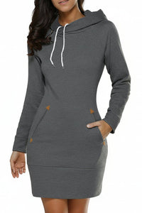 COMFYTRACK – Long Hoodie Dress for Women with Relaxed Sporty Fit