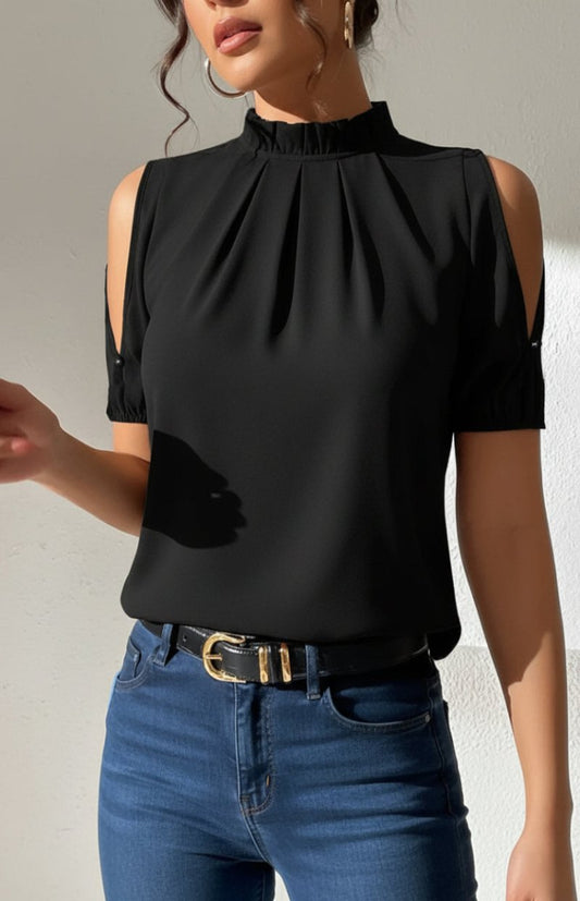 Stylish Short Sleeve T-Shirt for Women - Lightweight Polyester Fabric, Elegant Fit 1