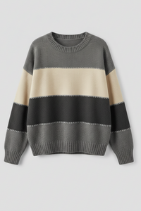 LINECHIC – Stylish Women’s Sweatshirt with Clean Stripe Pattern
