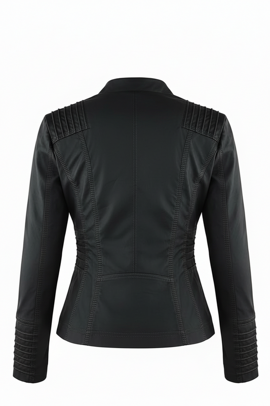 Stylish Women's Leather Jacket with Removable Hood - Plus Sizes L-3XL 8