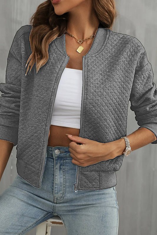 Stylish Women's Summer Bomber Jacket - Lightweight, Breathable Fabric & Zipper Closure 4
