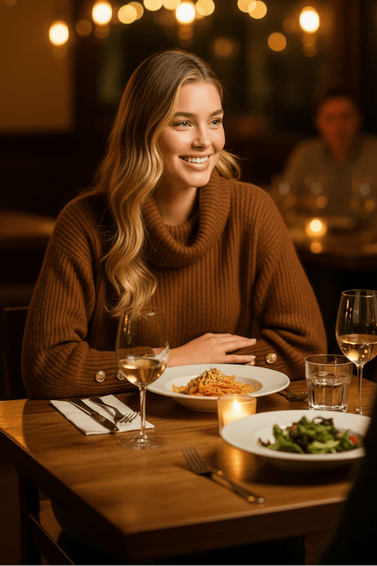 COLLARIS – Women’s Turtleneck Sweater with Elevated High Neck and Accent Buttons