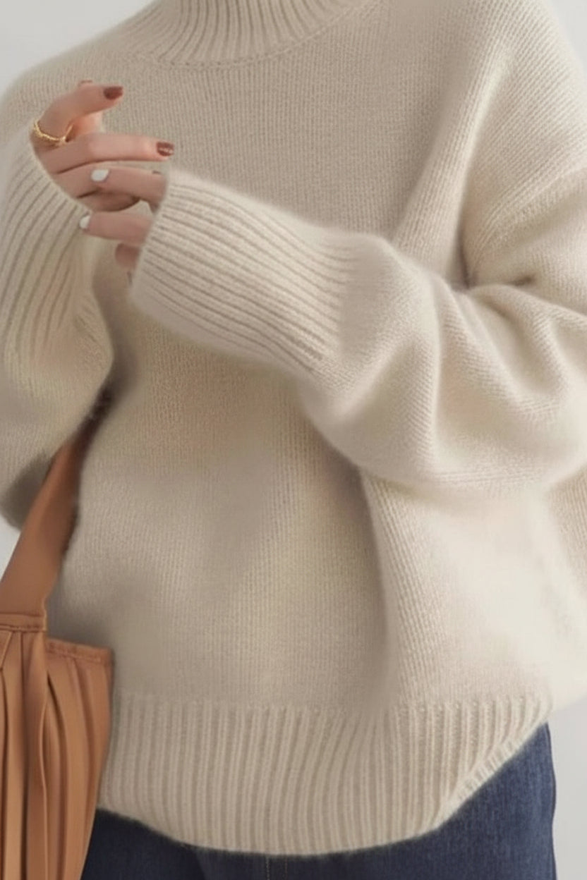 Sydney Women's Oversized Cashmere Turtleneck Sweater - Cozy Knit Style 4