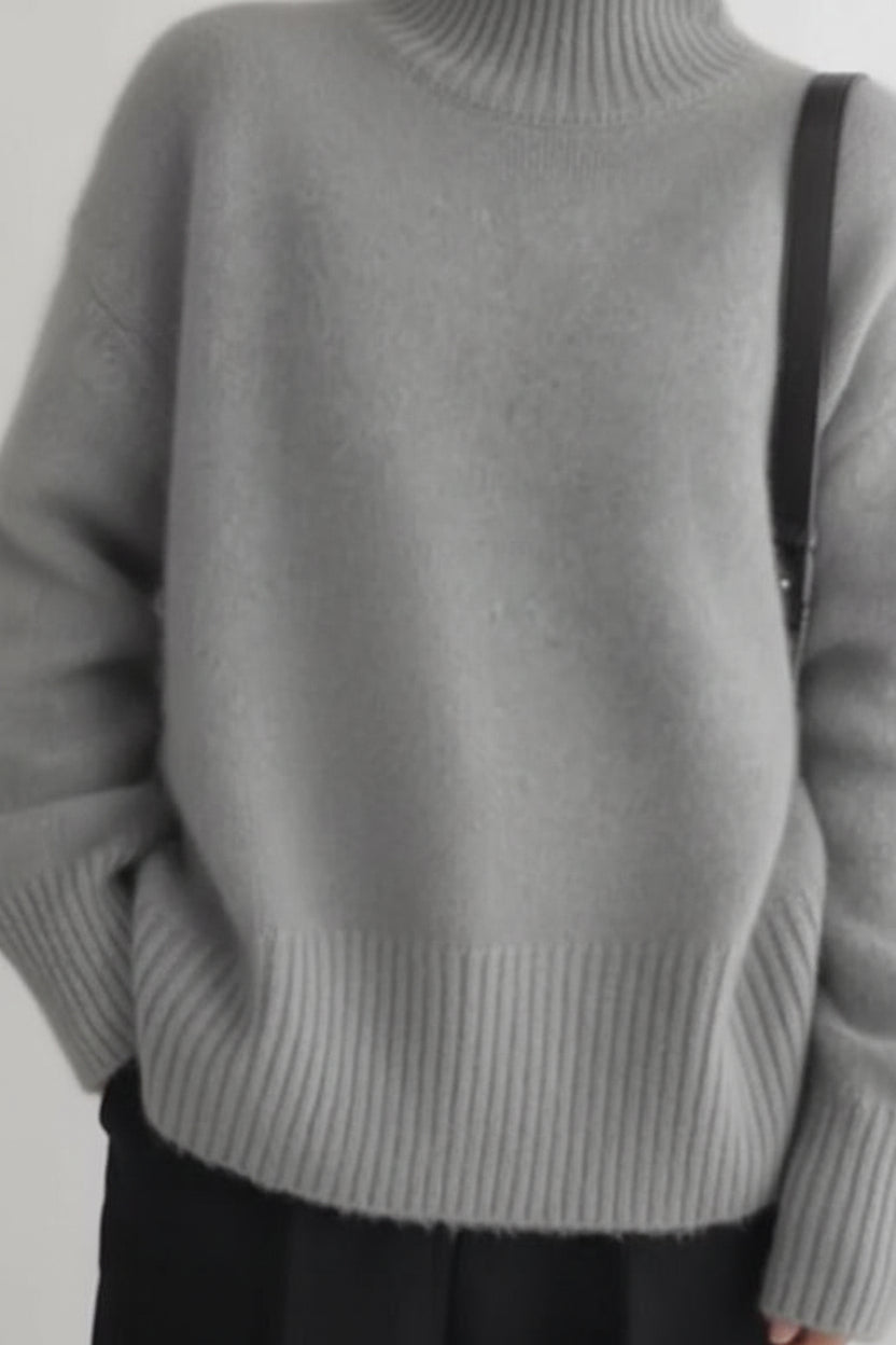 Sydney Women's Oversized Cashmere Turtleneck Sweater - Cozy Knit Style 8