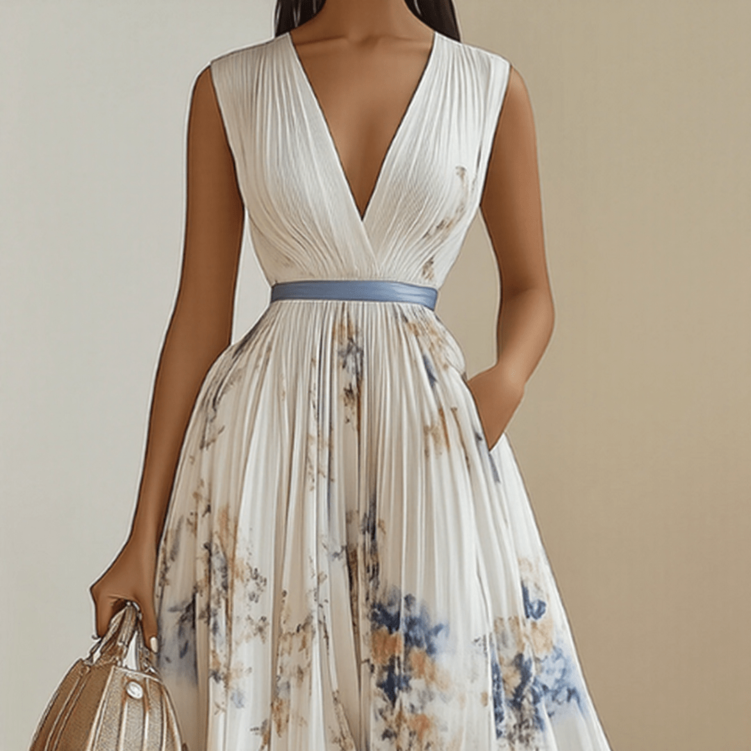 Rowella | Elegant Pleated Maxi Dress