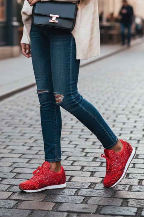 GLITZFLOW – Trendy Glitter Sneakers with Soft Cushioned Comfort