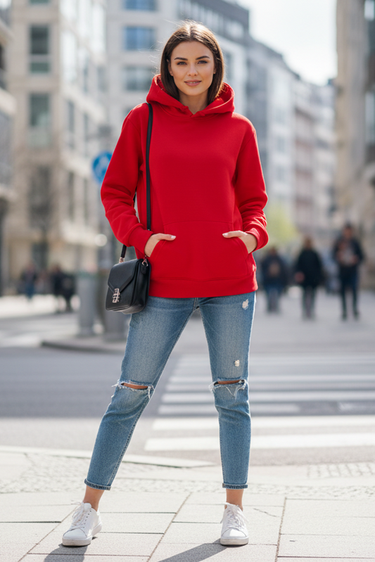 Trendy Hooded Sweatshirt - Soft Natural Fabric for Spring Comfort 0