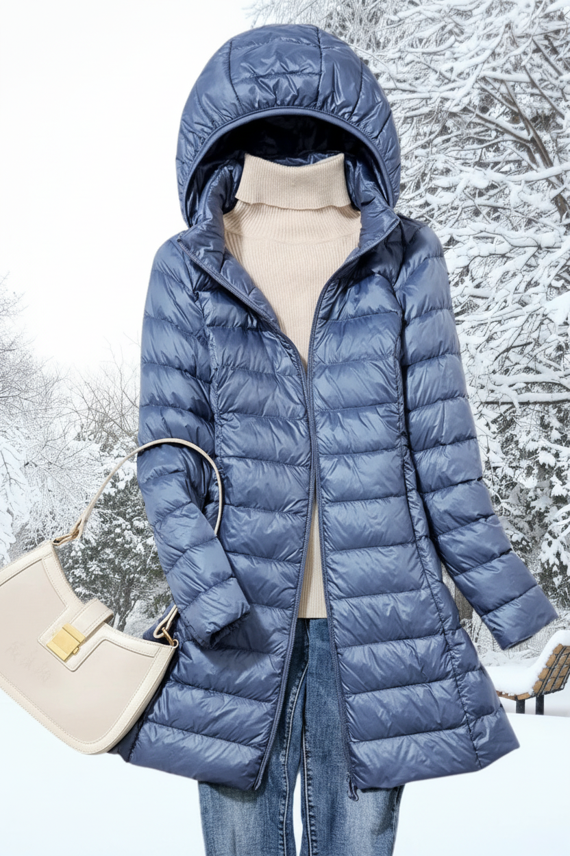 Ultralight Down Jacket Women with Removable Hood for Stylish Comfort 2