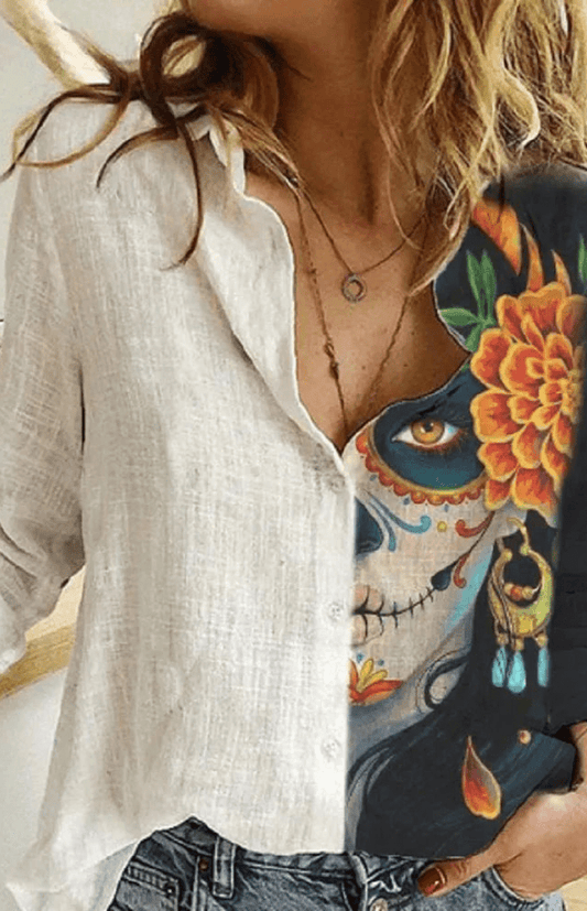 VIRELLE – Relaxed Fit Floral Blouse