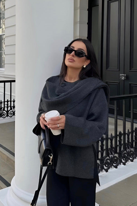 Viral Cape Coat with Elegant Shawl Collar - Stylish Coat with Capelet for Women 1