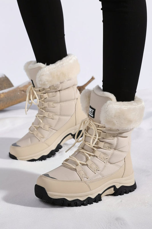 WARMFASHION – Fashionable women's winter ankle boots with plush lining & secure sole 1