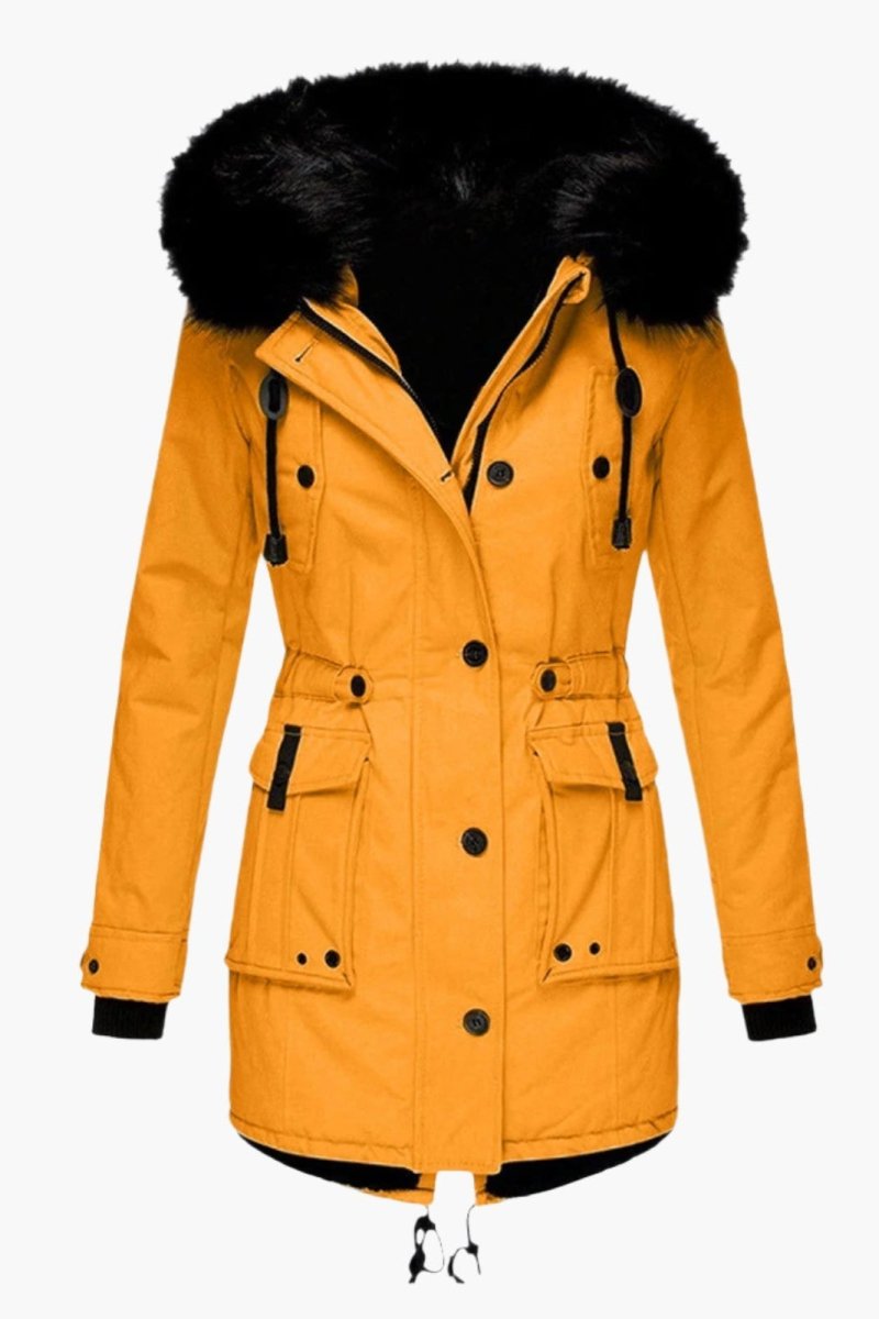 FROSTÉRA – Warm Hooded Winter Coat with Faux Fur Detail for Women