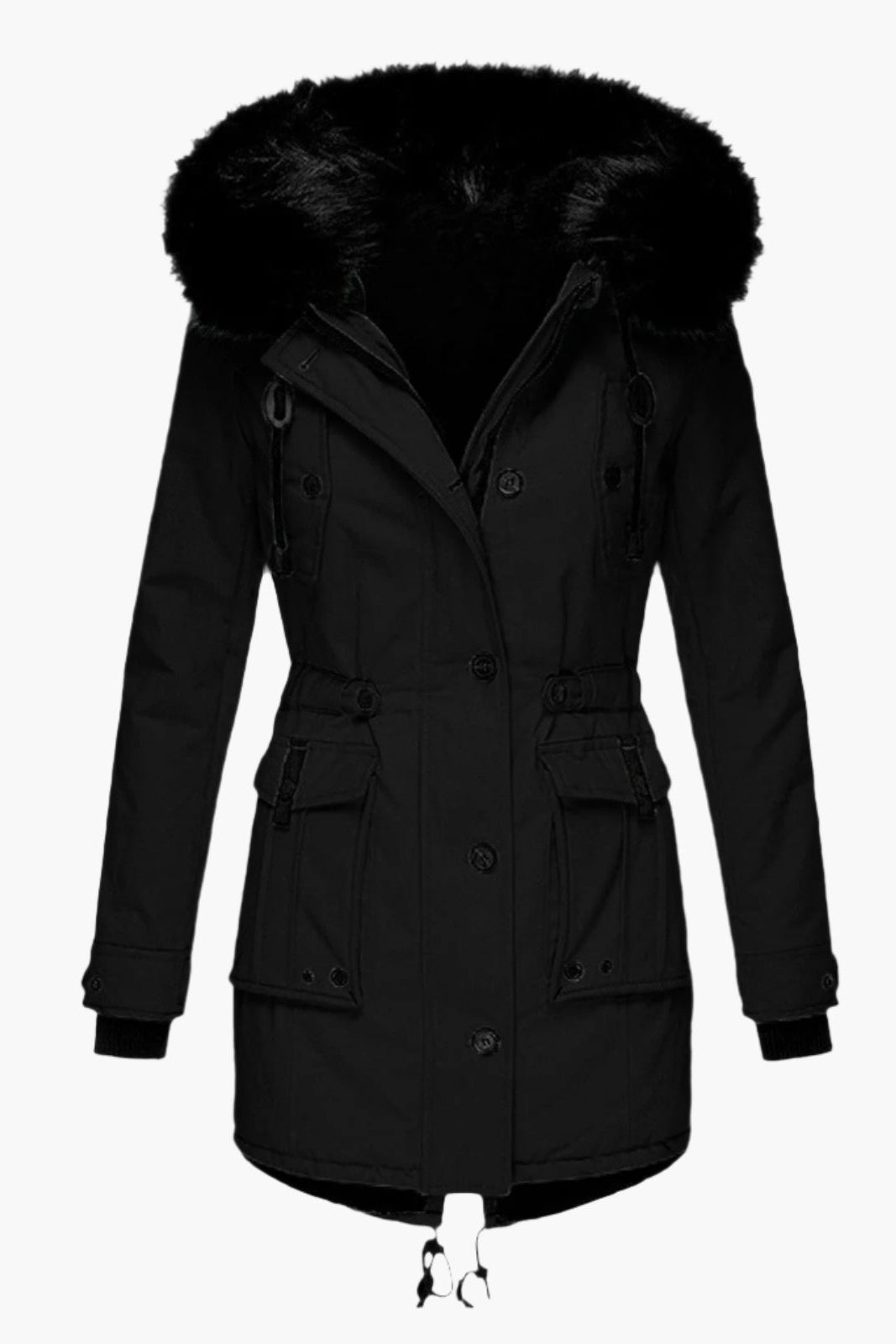 Warm Hooded Winter Coat with Faux Fur Detail for Women - Stylish & Cozy 1