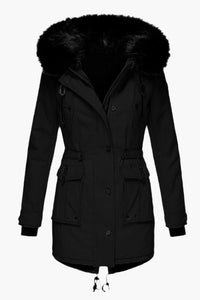Warm Hooded Winter Coat with Faux Fur Detail for Women - Stylish & Cozy 1