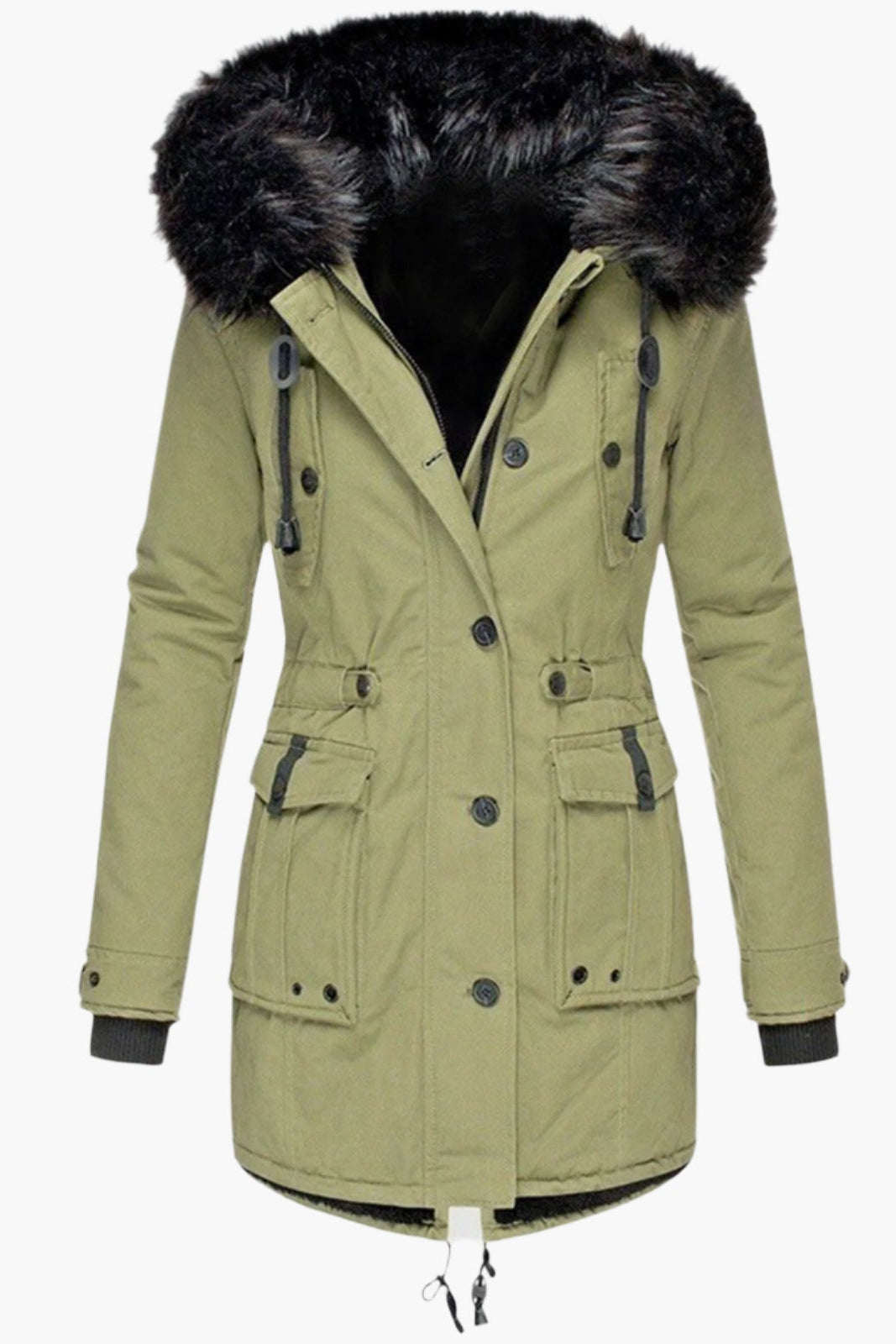 Warm Hooded Winter Coat with Faux Fur Detail for Women - Stylish & Cozy 2