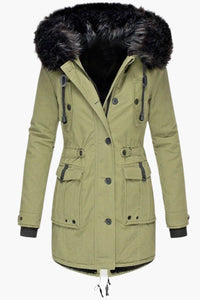 Warm Hooded Winter Coat with Faux Fur Detail for Women - Stylish & Cozy 2