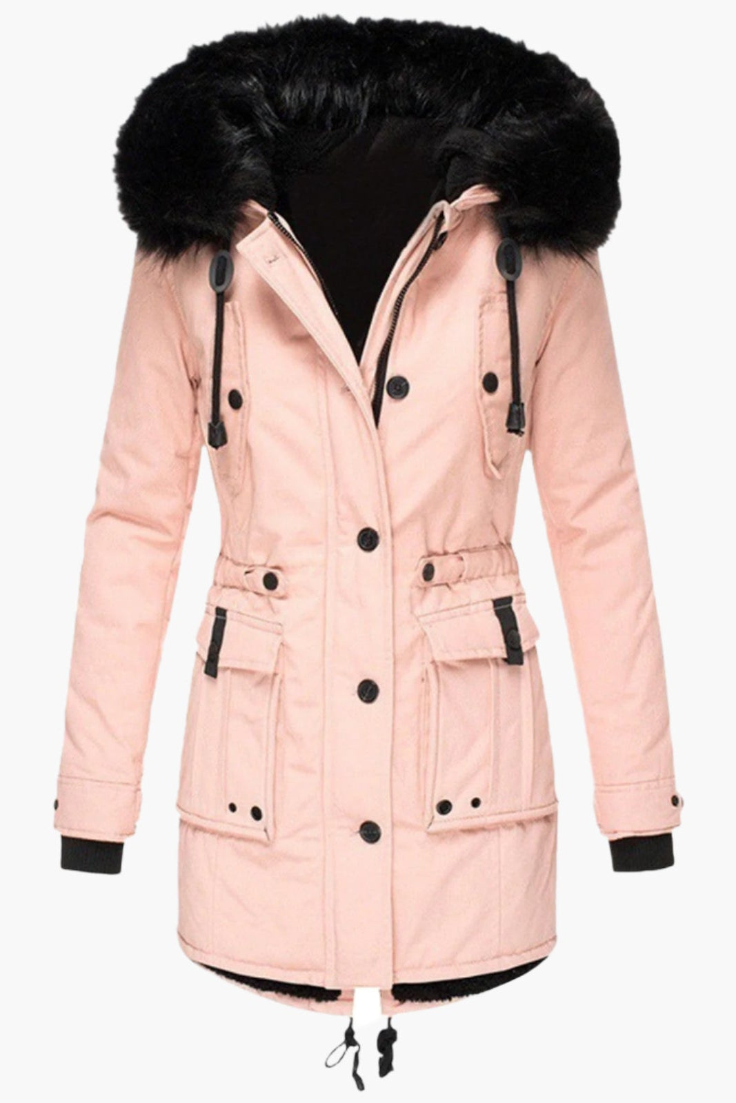 Warm Hooded Winter Coat with Faux Fur Detail for Women - Stylish & Cozy 3