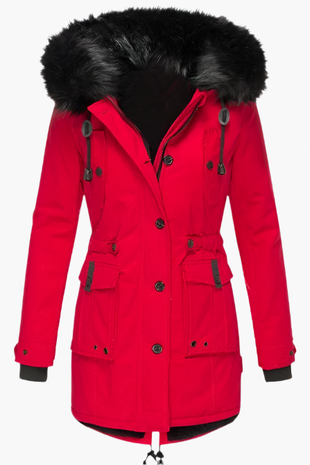 Warm Hooded Winter Coat with Faux Fur Detail for Women - Stylish & Cozy 4