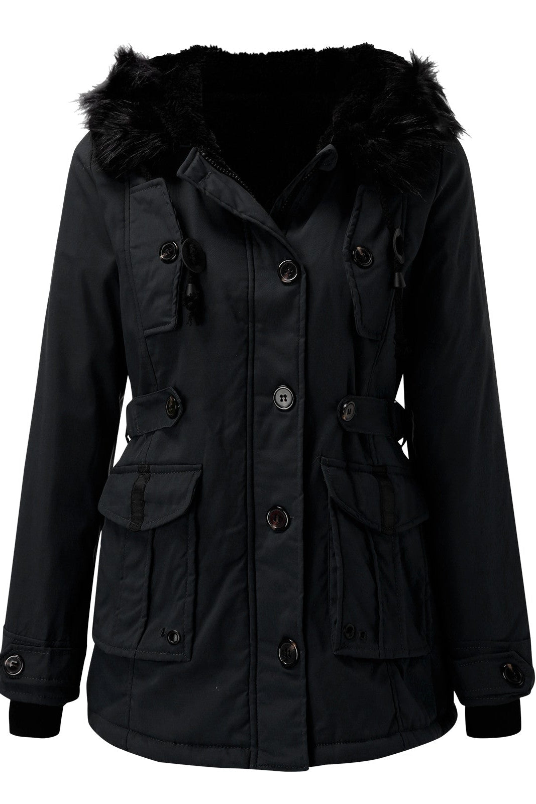 Warm Hooded Winter Coat with Faux Fur Detail for Women - Stylish & Cozy 8