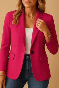 Hadley – Minimalist Stretch Blazer with Hidden Fastenings and Softness