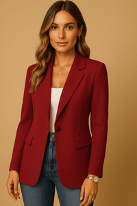 Hadley – Minimalist Stretch Blazer with Hidden Fastenings and Softness