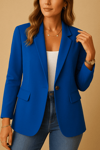 Hadley – Minimalist Stretch Blazer with Hidden Fastenings and Softness