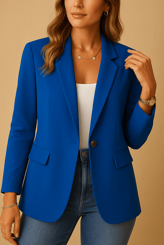 Hadley – Minimalist Stretch Blazer with Hidden Fastenings and Softness