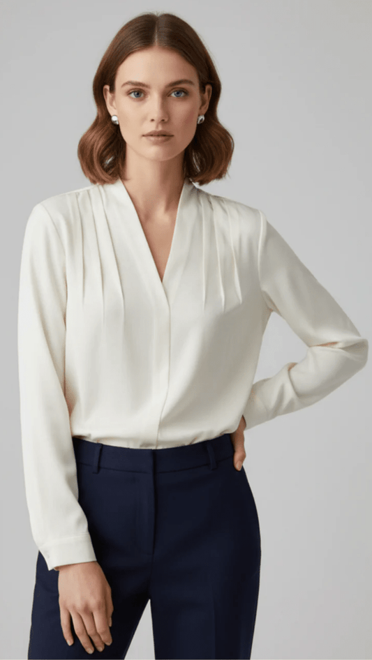 MARISSA - Puff Sleeve Satin Blouse
